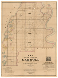 Carroll Parish Louisiana 1860 - Old Map Reprint