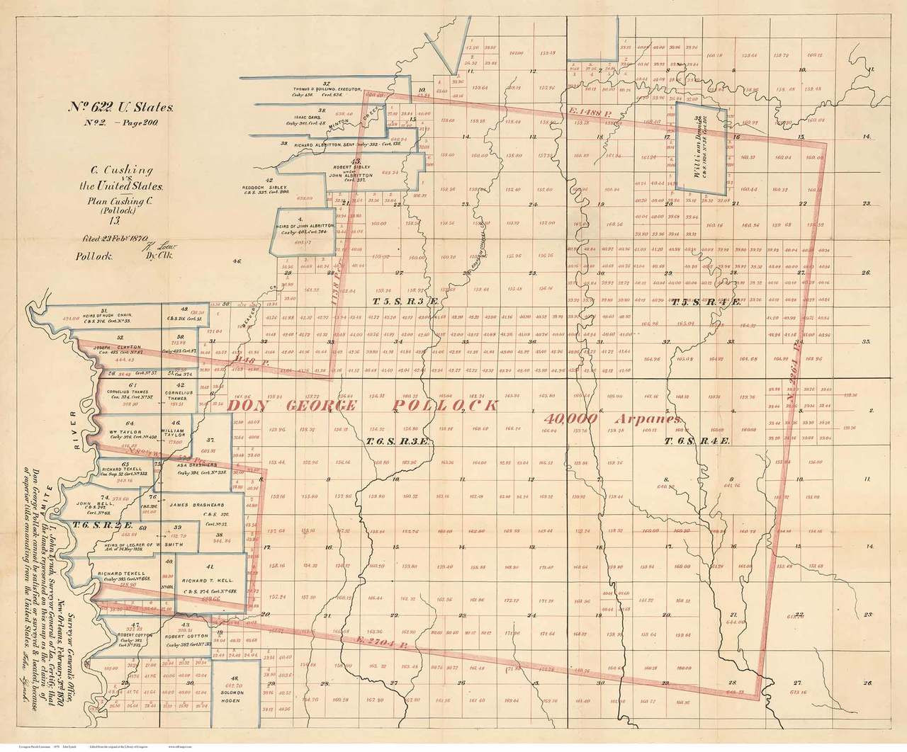 Livingston Parish Louisiana 1870 - Old Map Reprint - OLD MAPS