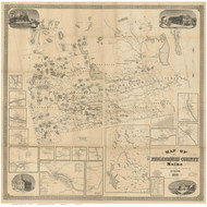 Piscataquis County Maine 1858 - Old Map Reprint