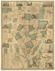 Waldo County Maine 1859 - Old Map Reprint