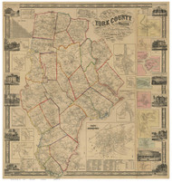 York County Maine 1856 - Old Map Reprint
