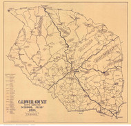 Caldwell County North Carolina 1924 - Old Map Reprint