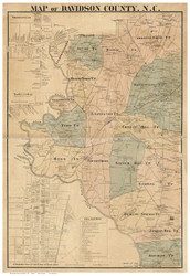 Davidson County North Carolina 1890 - Old Map Reprint