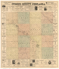Cuming County Nebraska 1900 - Old Map Reprint