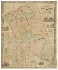 Burlington County New Jersey 1859 - Old Map Reprint