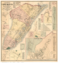 Cape May County New Jersey 1872 - Old Map Reprint