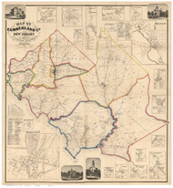 Cumberland County New Jersey 1862 - Old Map Reprint