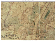 Hudson County New Jersey 1863 - Old Map Custom Print