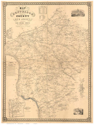 Hunterdon County New Jersey 1851 - Old Map Reprint