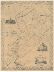Warren County New Jersey 1852 - Old Map Reprint