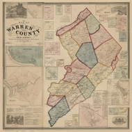 Warren County New Jersey 1860 - Old Map Reprint