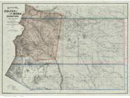 Colfax & Mora County New Mexico 1889 - Old Map Reprint