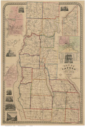 Cayuga County New York 1853 - Old Map Reprint