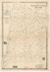 Dutchess County New York 1850 - Old Map Reprint