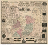 Kings & Queens County New York 1860 - Old Map Reprint