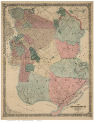 Kings County New York 1868 - Old Map Reprint