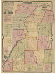 Livingston County New York 1852 - Old Map Reprint