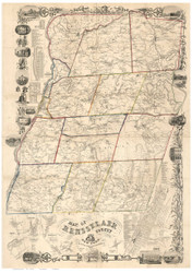 Rensselaer County New York 1854 - Old Map Reprint