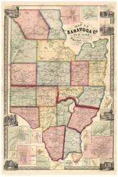 Saratoga County New York 1856 - Old Map Reprint