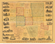 Schuyler County New York 1857 - Old Map Reprint