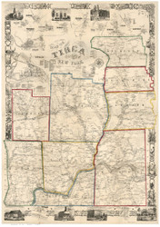 Tioga County New York 1855 - Old Map Reprint