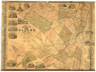Ulster County New York 1854 - Old Map Reprint