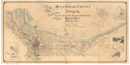 Multnomah County Oregon 1889 - Old Map Reprint
