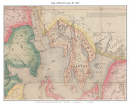 Bristol County Rhode Island 1855 - Old Map Custom Print