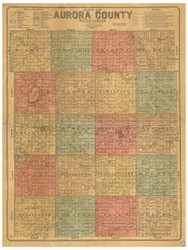 Aurora County South Dakota 1900 - Old Map Reprint