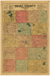 Deuel County South Dakota 1898 - Old Map Reprint