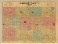 Kingsbury County South Dakota 1899 - Old Map Reprint