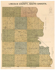 Lincoln County South Dakota 1900 - Old Map Reprint
