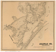 Aransas County Texas 1880 - Old Map Reprint