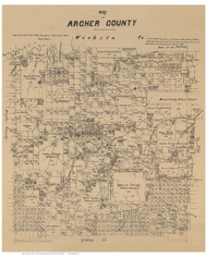 Archer County Texas 1879 - Old Map Reprint