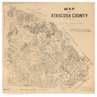 Atascosa County Texas 1879 - Old Map Reprint