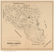 Austin County Texas 1879 - Old Map Reprint
