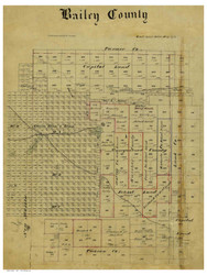 Bailey County Texas 1884 - Old Map Reprint