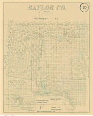 Baylor County Texas 1879 - Old Map Reprint