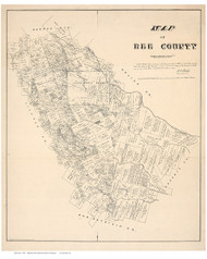 Bee County Texas 1879 - Old Map Reprint