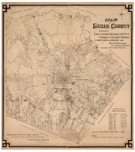Bexar County Texas 1897 - Old Map Reprint