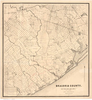 Brazoria County Texas 1877 - Old Map Reprint