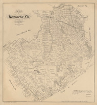 Brazoria County Texas 1879 - Old Map Reprint
