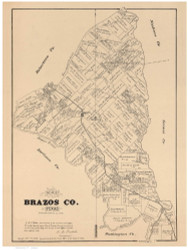 Brazos County Texas 1879 - Old Map Reprint