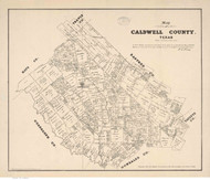 Caldwell County Texas 1880 - Old Map Reprint