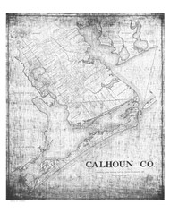 Calhoun County Texas 1879 - Old Map Reprint