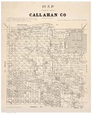 Callahan County Texas 1879 - Old Map Reprint