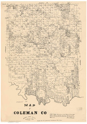 Coleman County Texas 1879 - Old Map Reprint