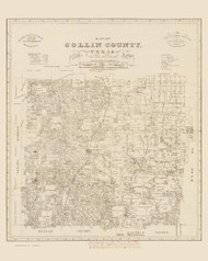 Collin County Texas 1881 - Old Map Reprint