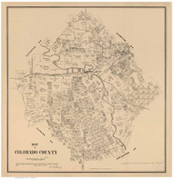 Colorado County Texas 1880 - Old Map Reprint