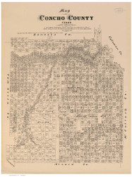 Concho County Texas 1879 - Old Map Reprint